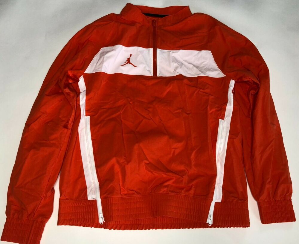 Nike Jordan Team Woven Long Sleeve New Jacket Orange Men's CD2218-820 Sz S